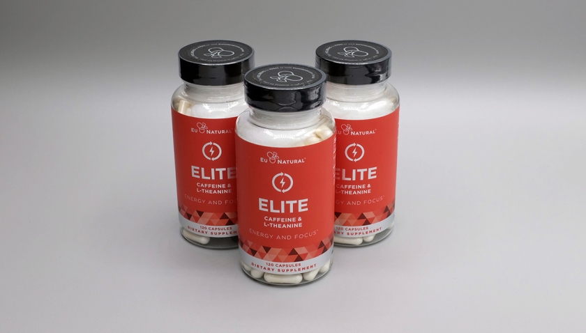EU Natural ELITE Caffeine & L-Theanine – Energy and Focus Capsules 120ct