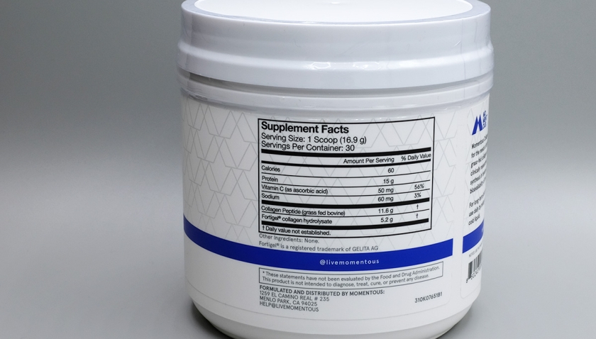 Momentous Collagen Peptides Joint and Skin Health Supplement